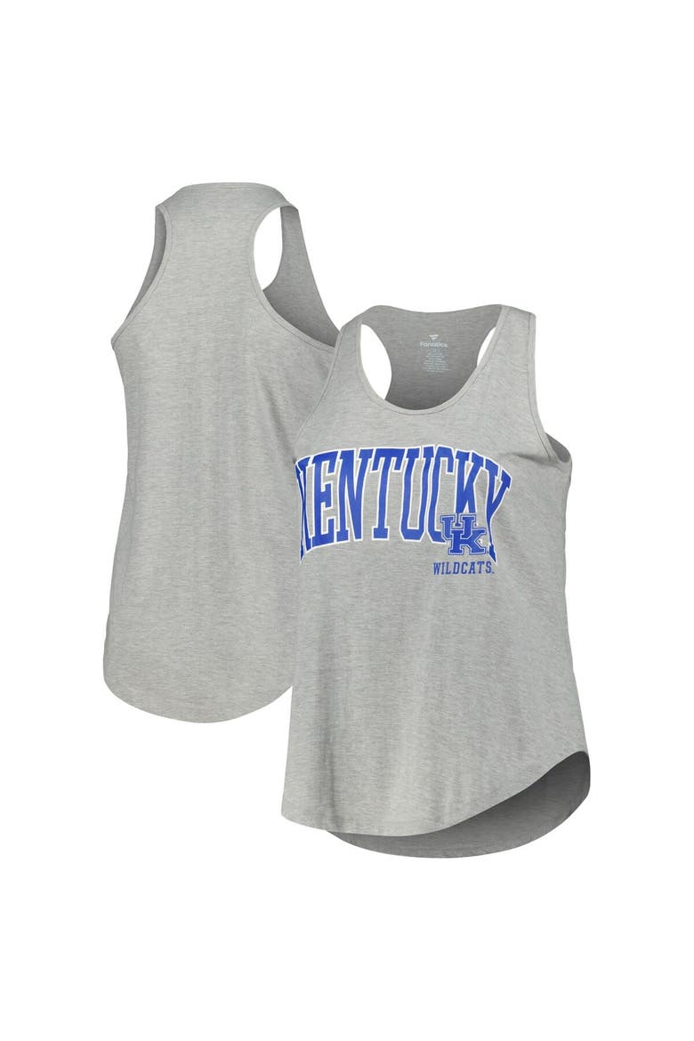Women's Profile Heather Gray Kentucky Wildcats Arch Logo Racerback Scoop Neck Tank Top, Alternate, color, Heather Gray