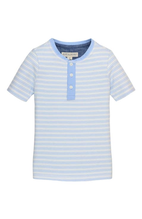 Boys' Short Sleeve Henley Tee, Kids