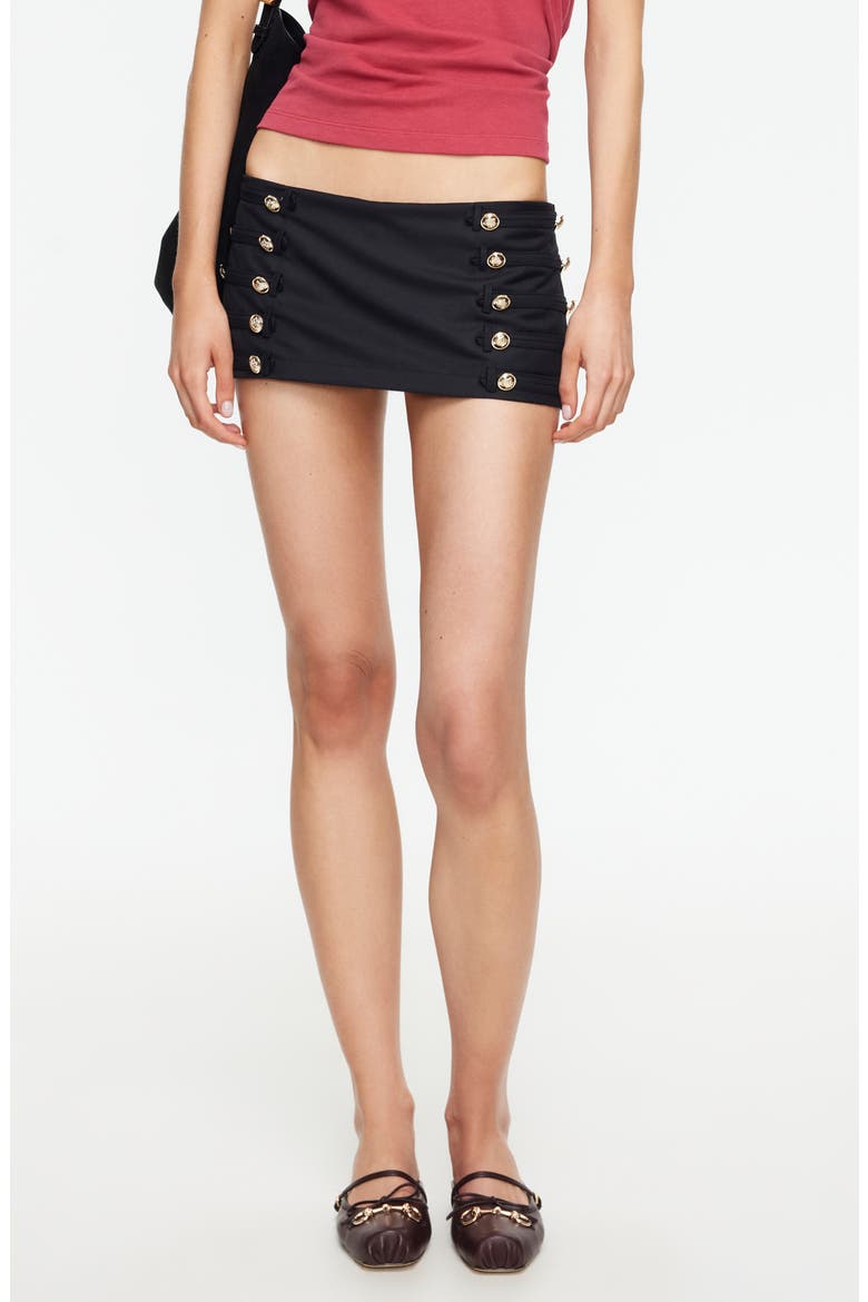 Rush Hour Button Skort, Main, color, ONYX