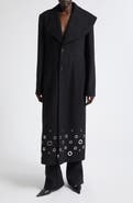 Proenza Schouler Alix Grommet Eyelet Wool Melton Coat