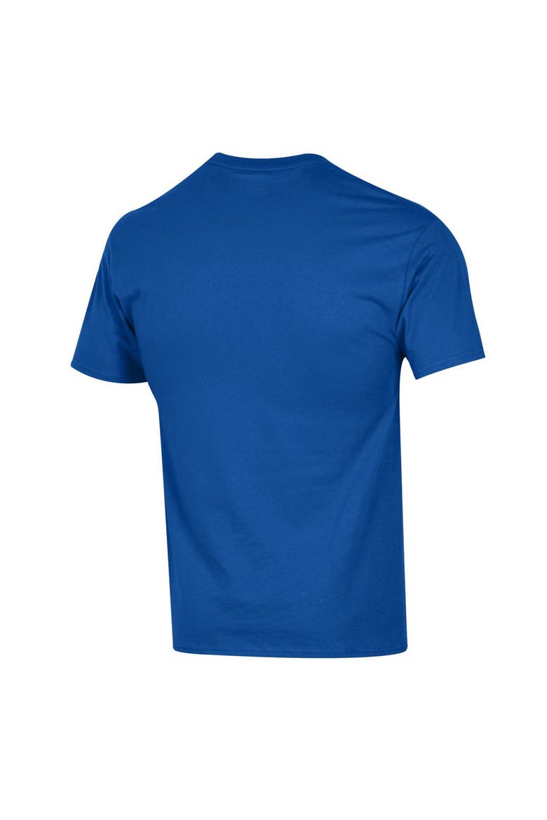 Men's Champion  Royal Kansas Jayhawks Arch Over Logo T-Shirt, Alternate, color, Royal