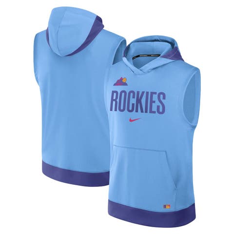 Men's Nike  Light Blue Colorado Rockies 2025 City Connect Authentic Collection Sleeveless Performance Pullover Hoodie