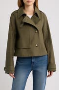 rag & bone Jamie Double Breasted Crop Cotton Trench Coat