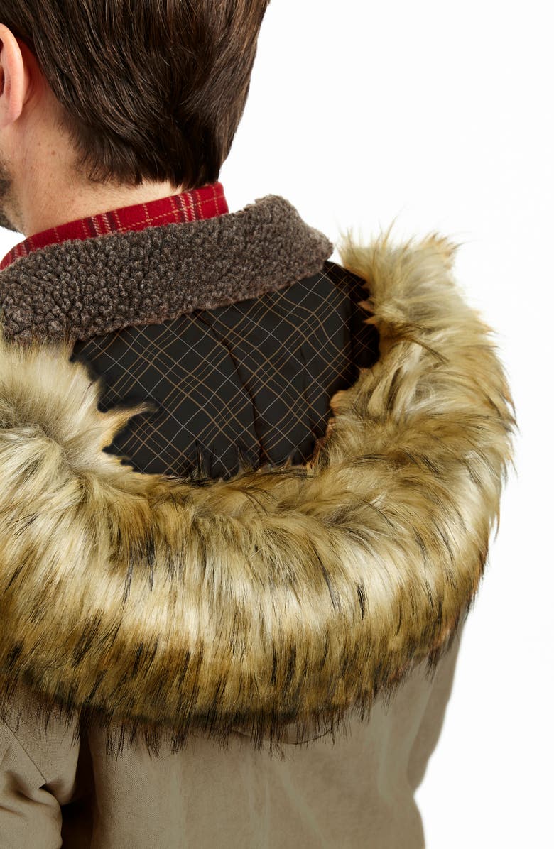 Rainforest Micro Oxford Hooded Faux Fur Trim Water Resistant Jacket, Alternate, color, 