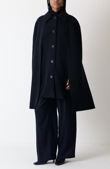 TOTEME Wool Bouclé Cape Coat | Nordstrom