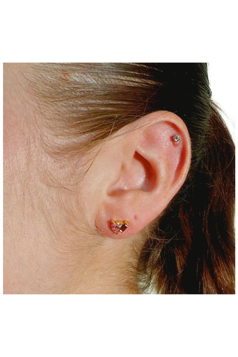 Seraphina Celeste Stud Earrings, Alternate, color, Ruby / Pink