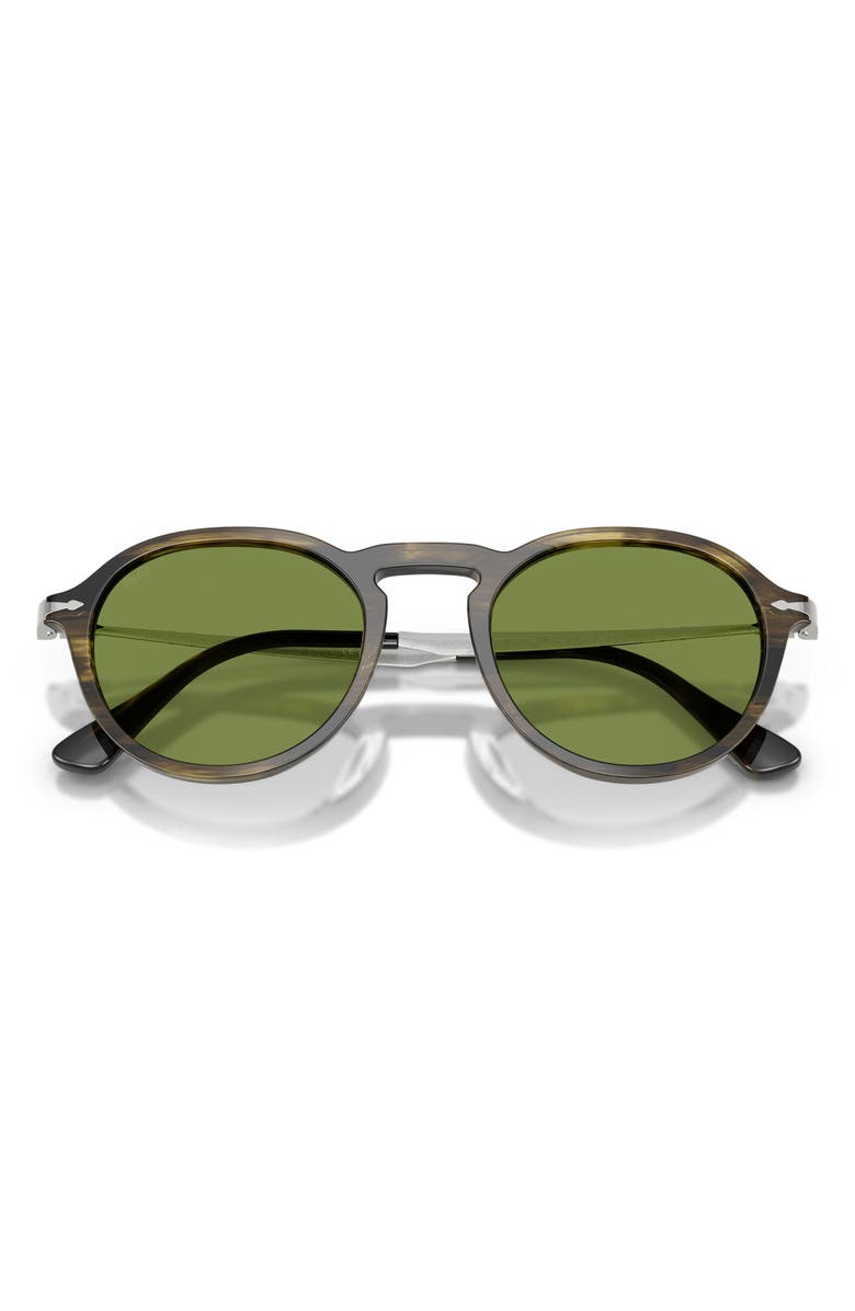 Persol 51mm Phantos Sunglasses, Alternate, color, Striped Black / Olive Green