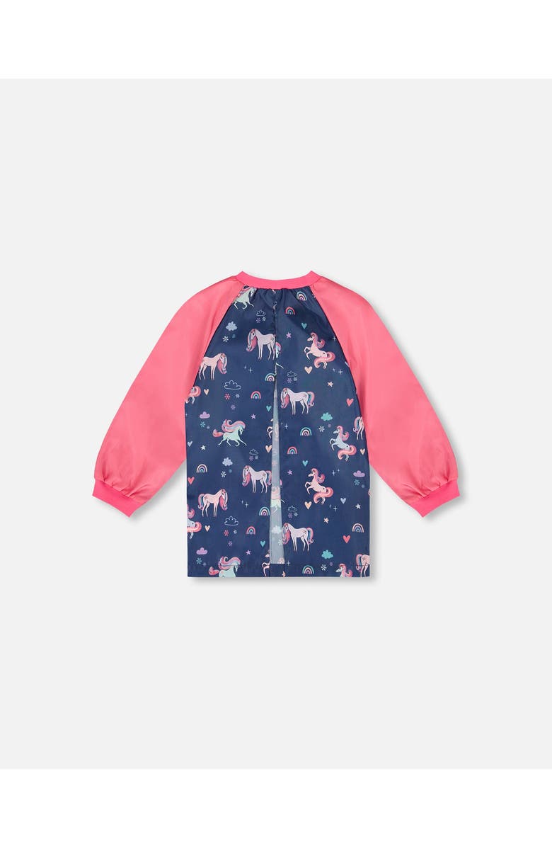 Deux par Deux School Apron Unicorn, Main, color, Navy