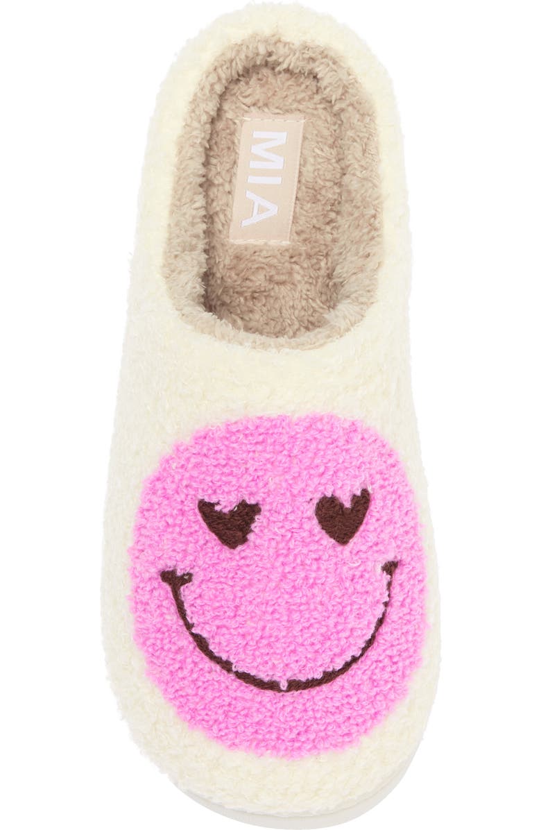 MIA Cozi Slipper, Alternate, color, Pink Heart Happy