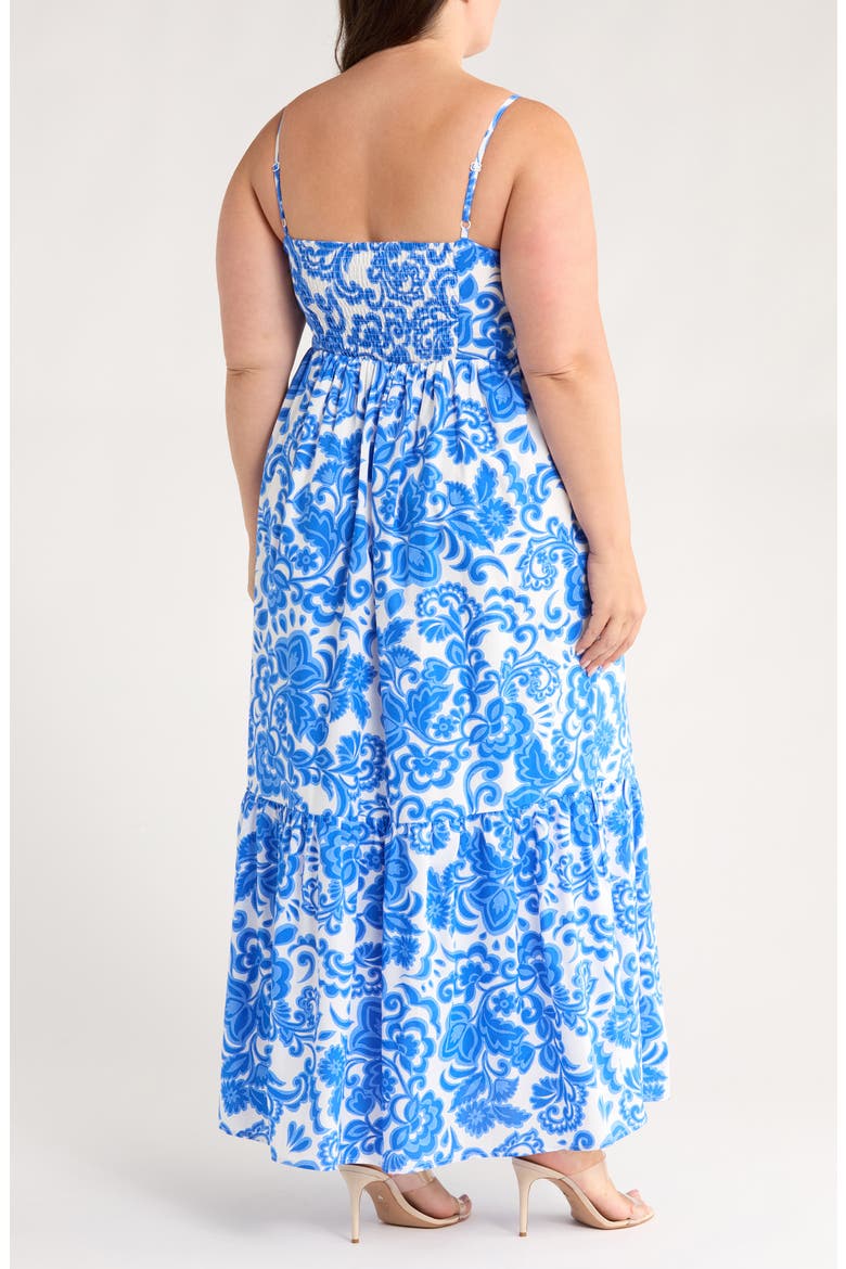 Magee Floral Cabana Sleeveless Maxi Dress, Alternate, color, WHITE/ BLUE/ MULTI