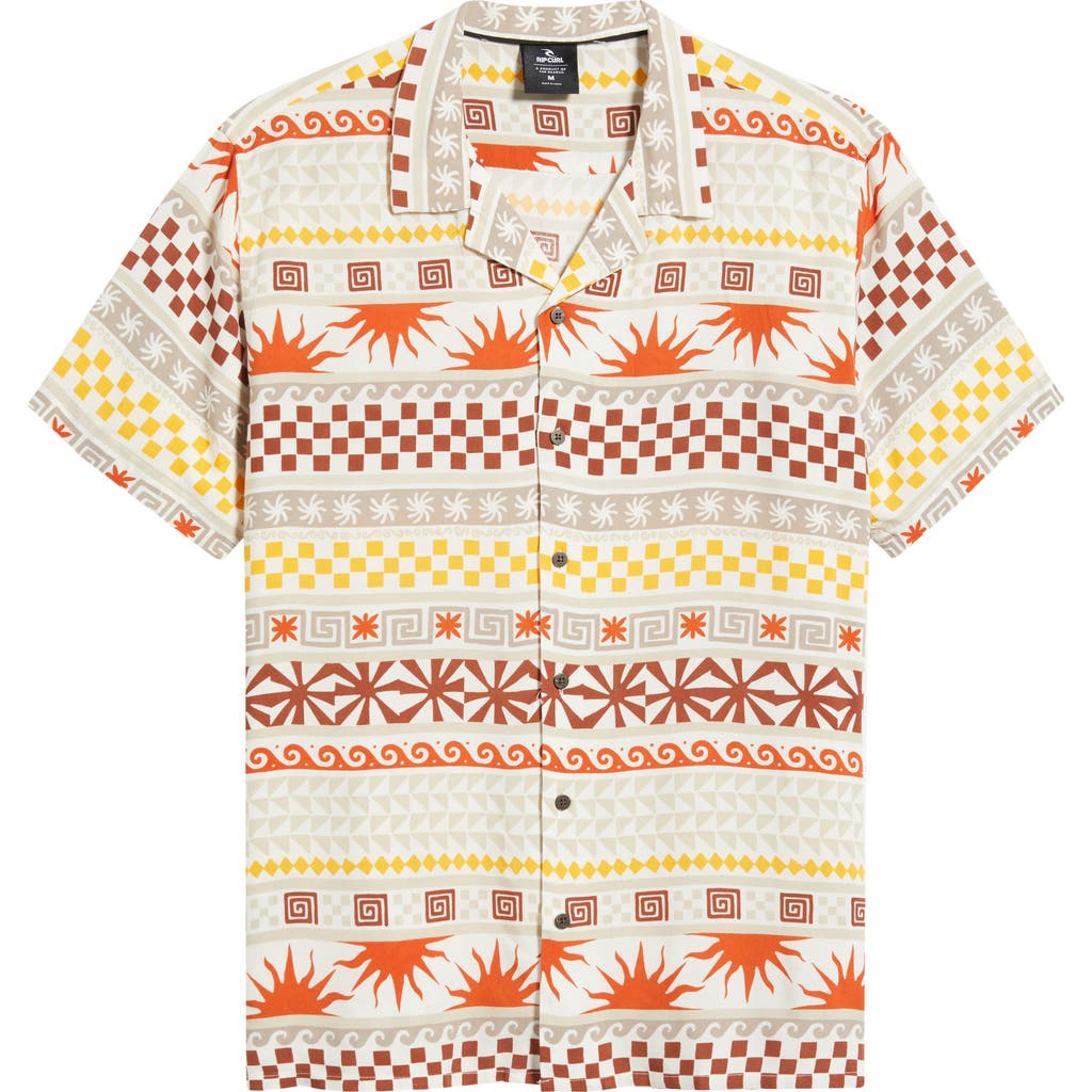Rip Curl Fun Times Print Camp Shirt In Neutral