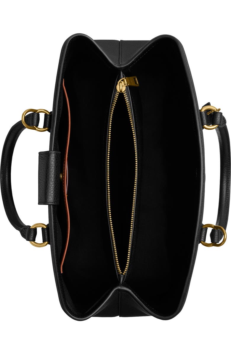 COACH Refined Pebble Leather Tote, Alternate, color, Black