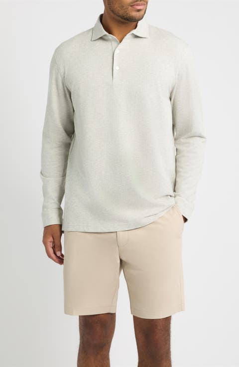 Herringbone Long Sleeve Polo
