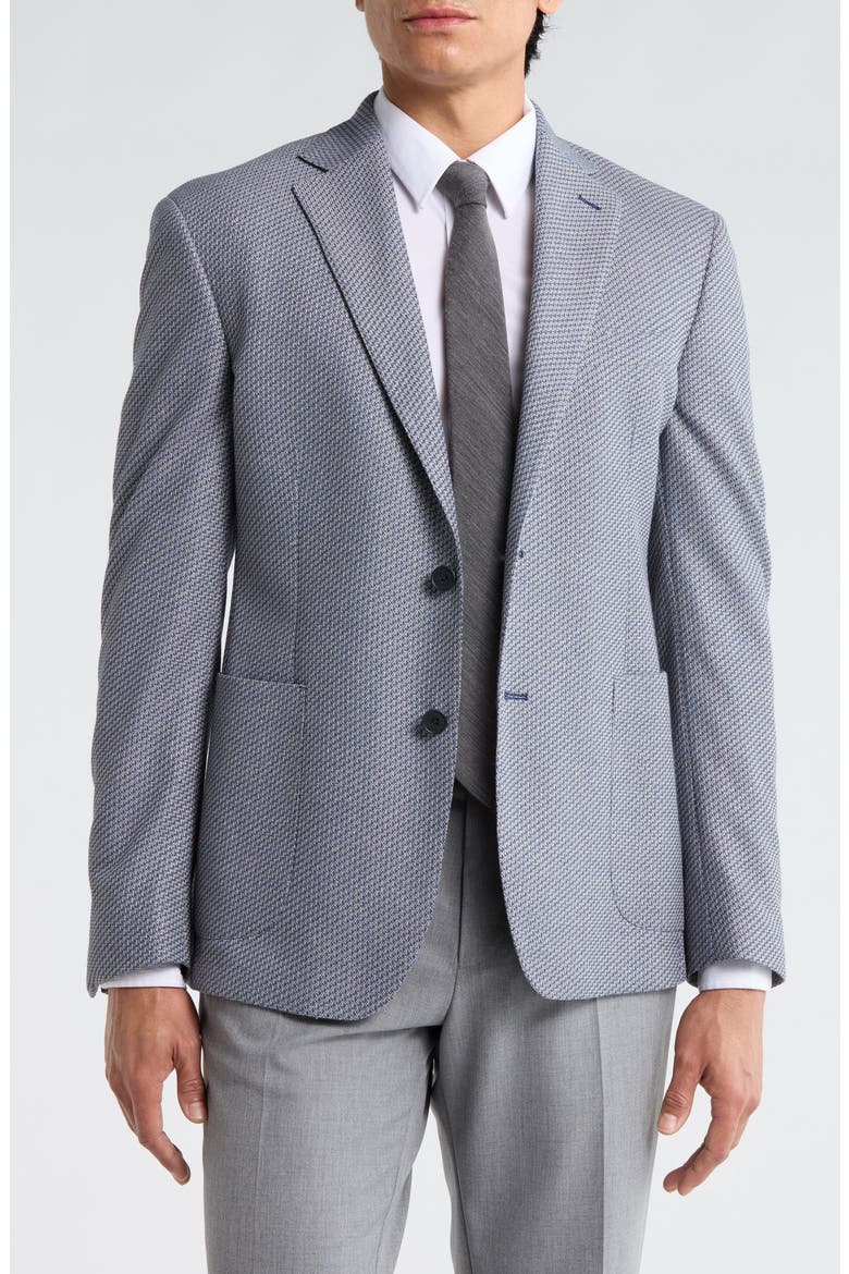 Two Button Side Vent Patch Pocket Jacket, Main, color, BLUE