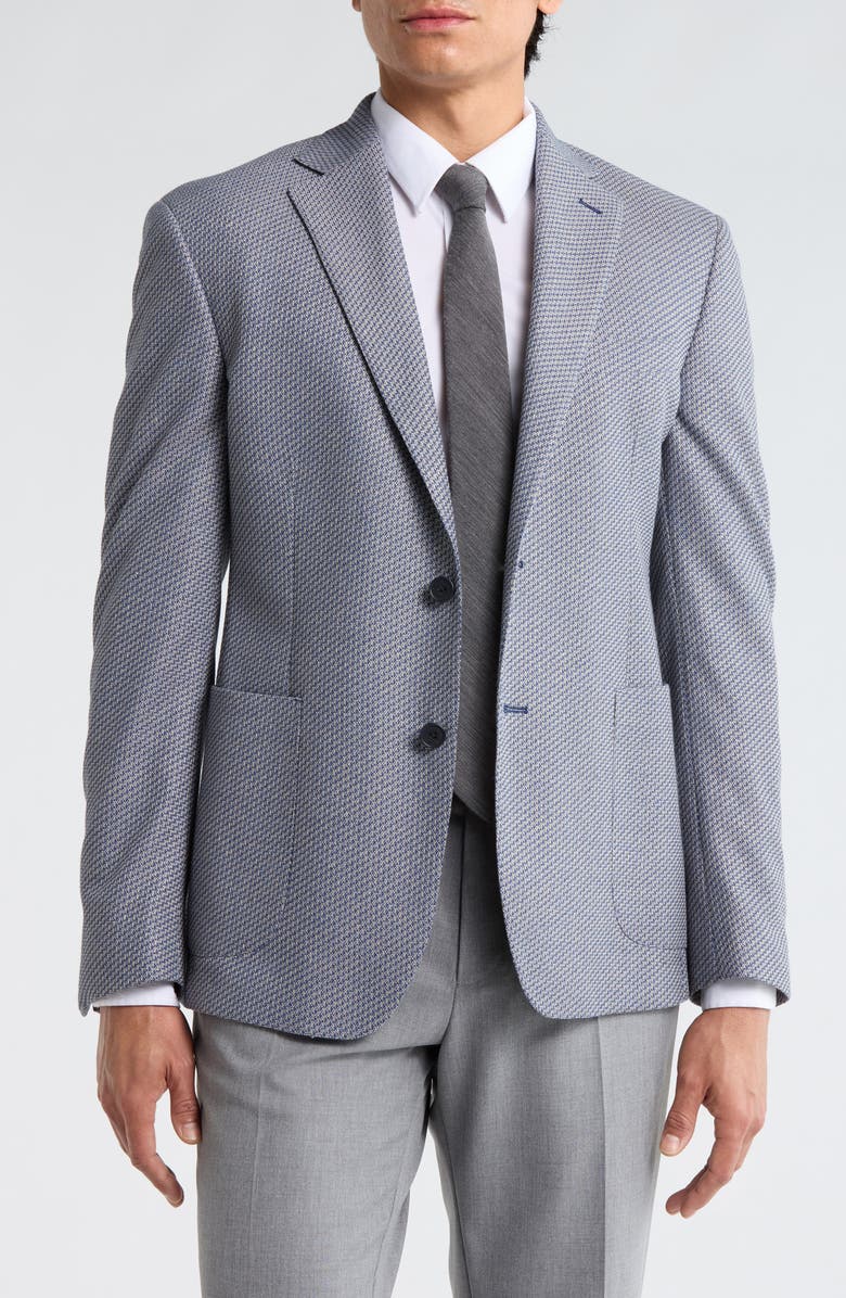 JB Britches Two Button Side Vent Patch Pocket Jacket, Main, color, Blue