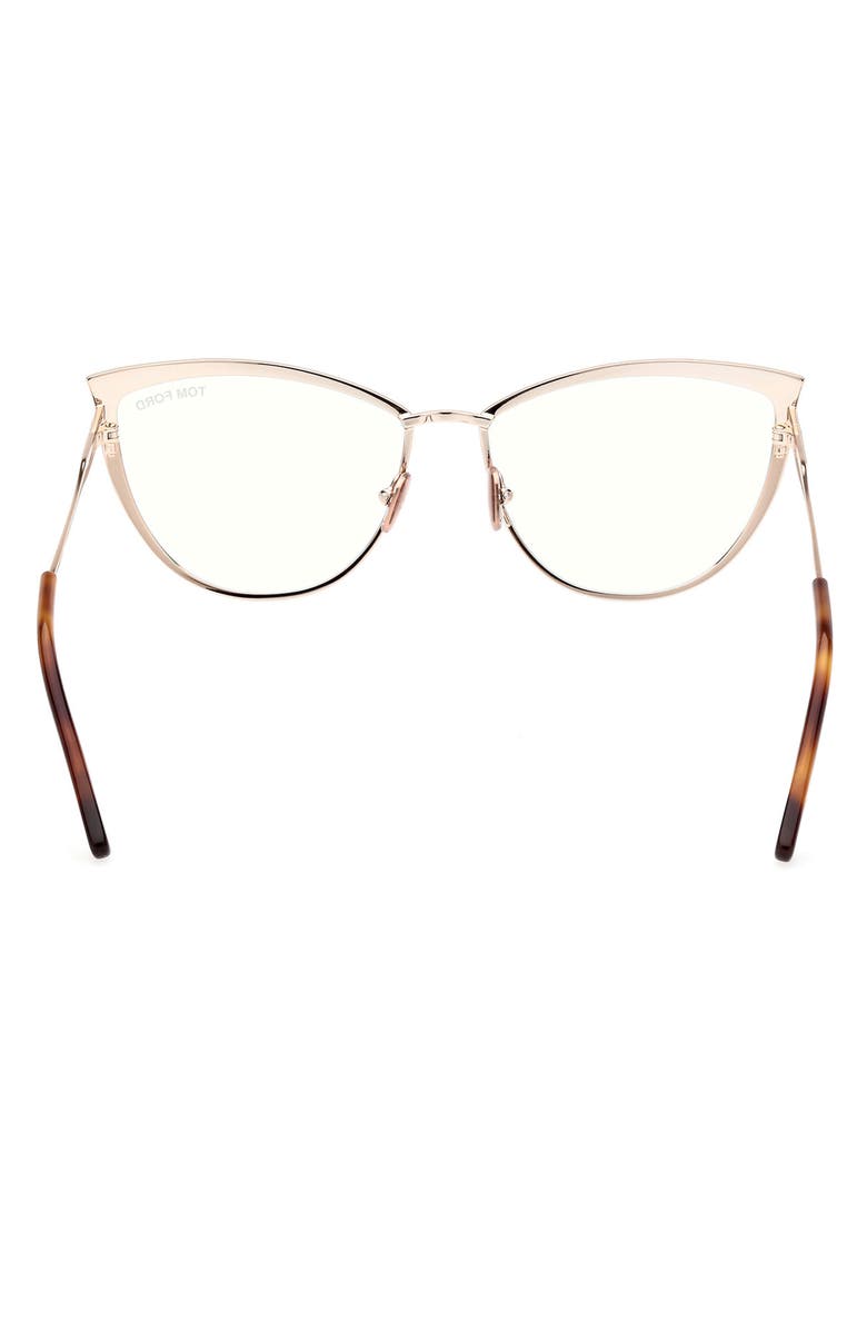 TOM FORD 56mm Cat Eye Blue Light Blocking Glasses, Alternate, color, 