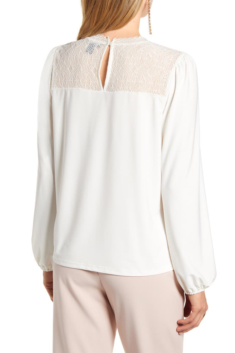 Lace Yoke Knit Top, Alternate, color, IVORY CLOUD