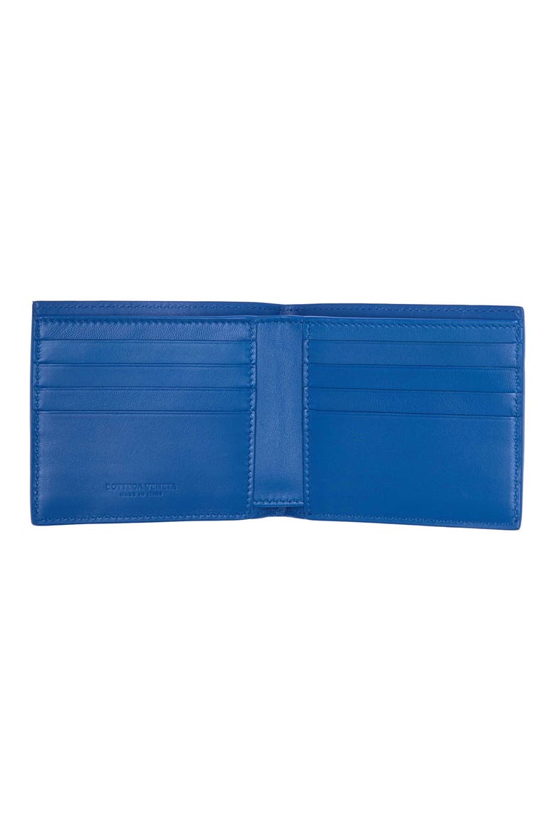 Large Intrecciato Leather Bifold Wallet, Alternate, color, BLUE