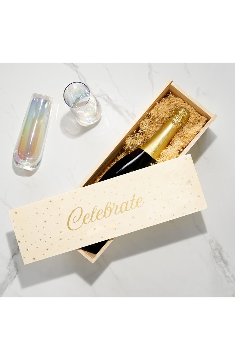 TWINE Starlight Single Bottle Paulownia Wood Wine Box, Alternate, color, Brown