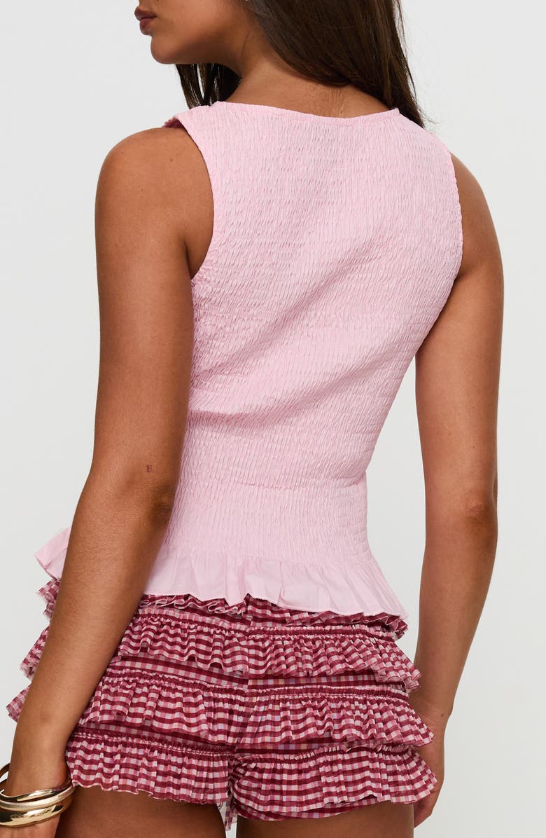 Princess Polly Chauntelle Smocked Cotton Top, Alternate, color, Pink