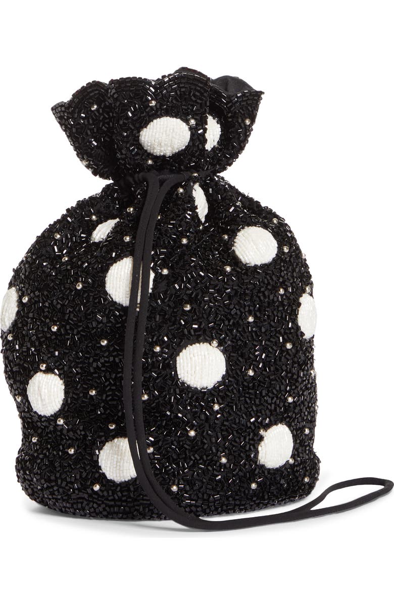 Ganni Hand Beaded Drawstring Bag, Alternate, color,