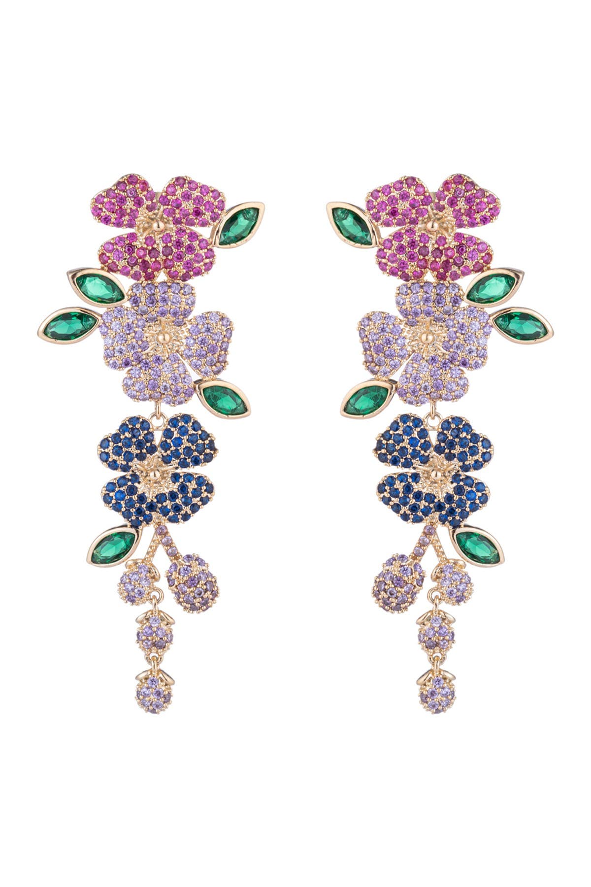 EYE CANDY LOS ANGELES Bloom CZ Floral Drop Earrings