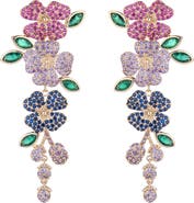 EYE CANDY LOS ANGELES Bloom CZ Floral Drop Earrings