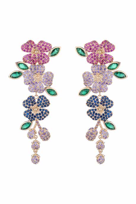 EYE CANDY LOS ANGELES Bloom CZ Floral Drop Earrings