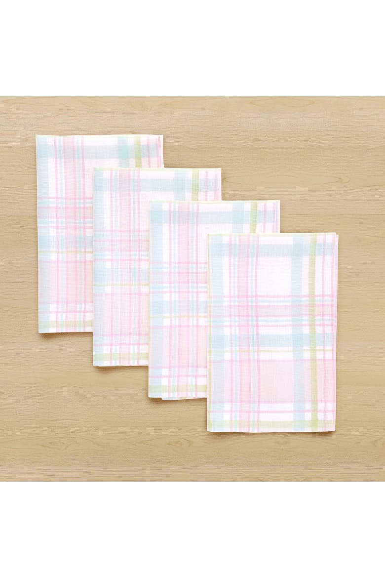 Linen Dinner Napkins Set of 4, 20 x 20" - Palm Beach Plaid, Main, color, Palm Beach Plaid