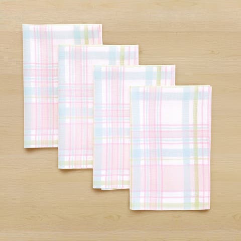 Linen Dinner Napkins - Palm Beach Plaid, 20" x 20"