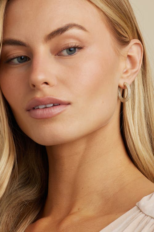 Untamed Petals Alex Crystal Hoops In Gold