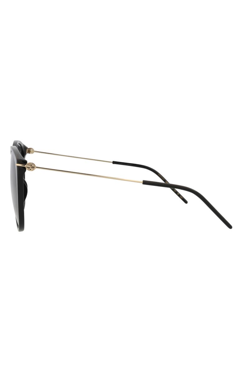 Gucci 58mm Round Sunglasses, Alternate, color, Black/ Gold/ Grey