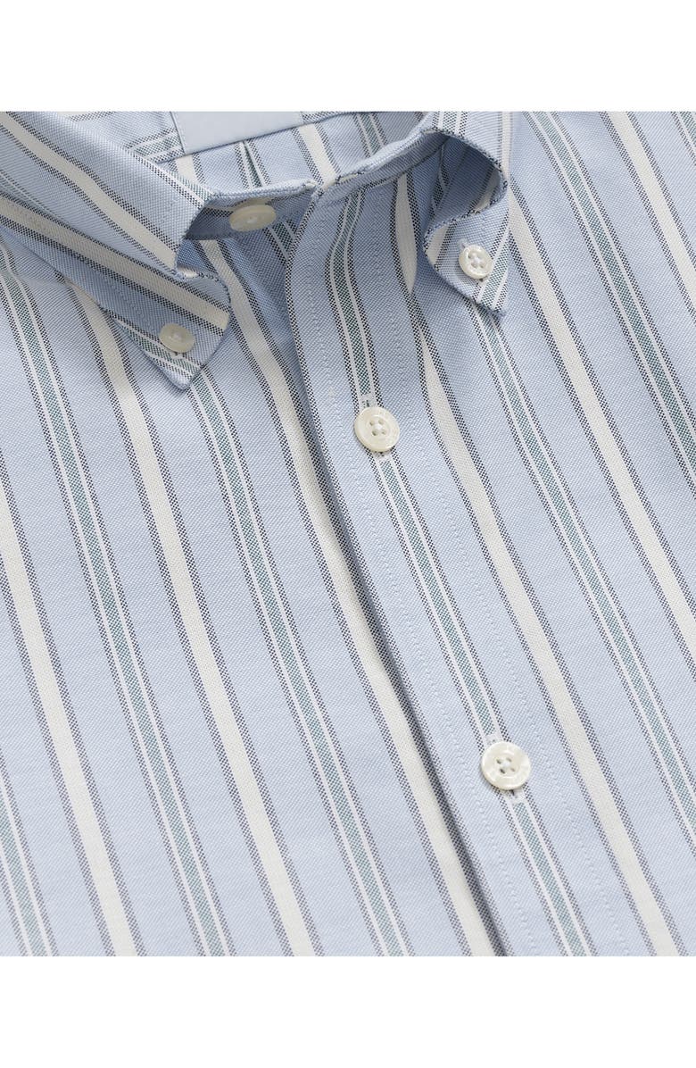 Brooks Brothers Stripe Regular Fit Stretch Button Down Shirt, Alternate, color, Hydrangea Outline Stpripe