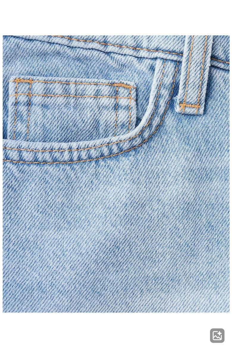 Frayed Low Rise Denim Shorts, Alternate, color, MEDIUM BLUE