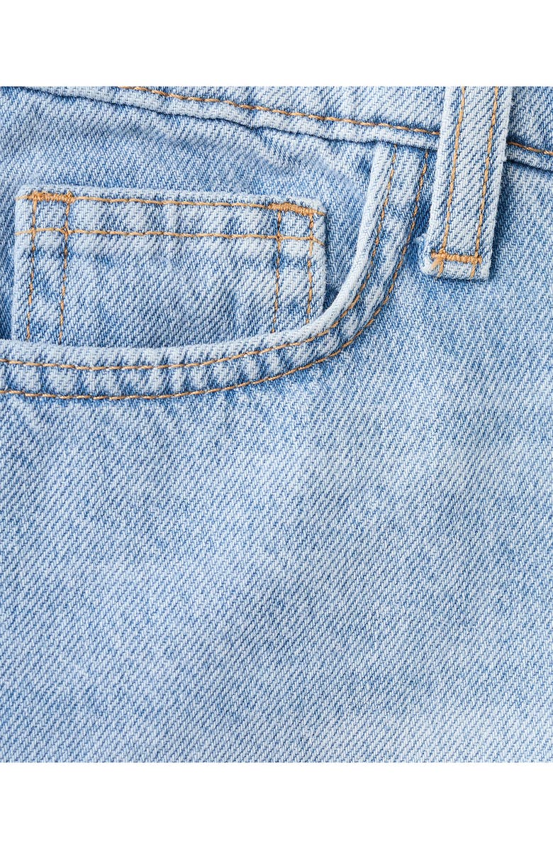 MANGO TEEN Frayed Low Rise Denim Shorts, Alternate, color,