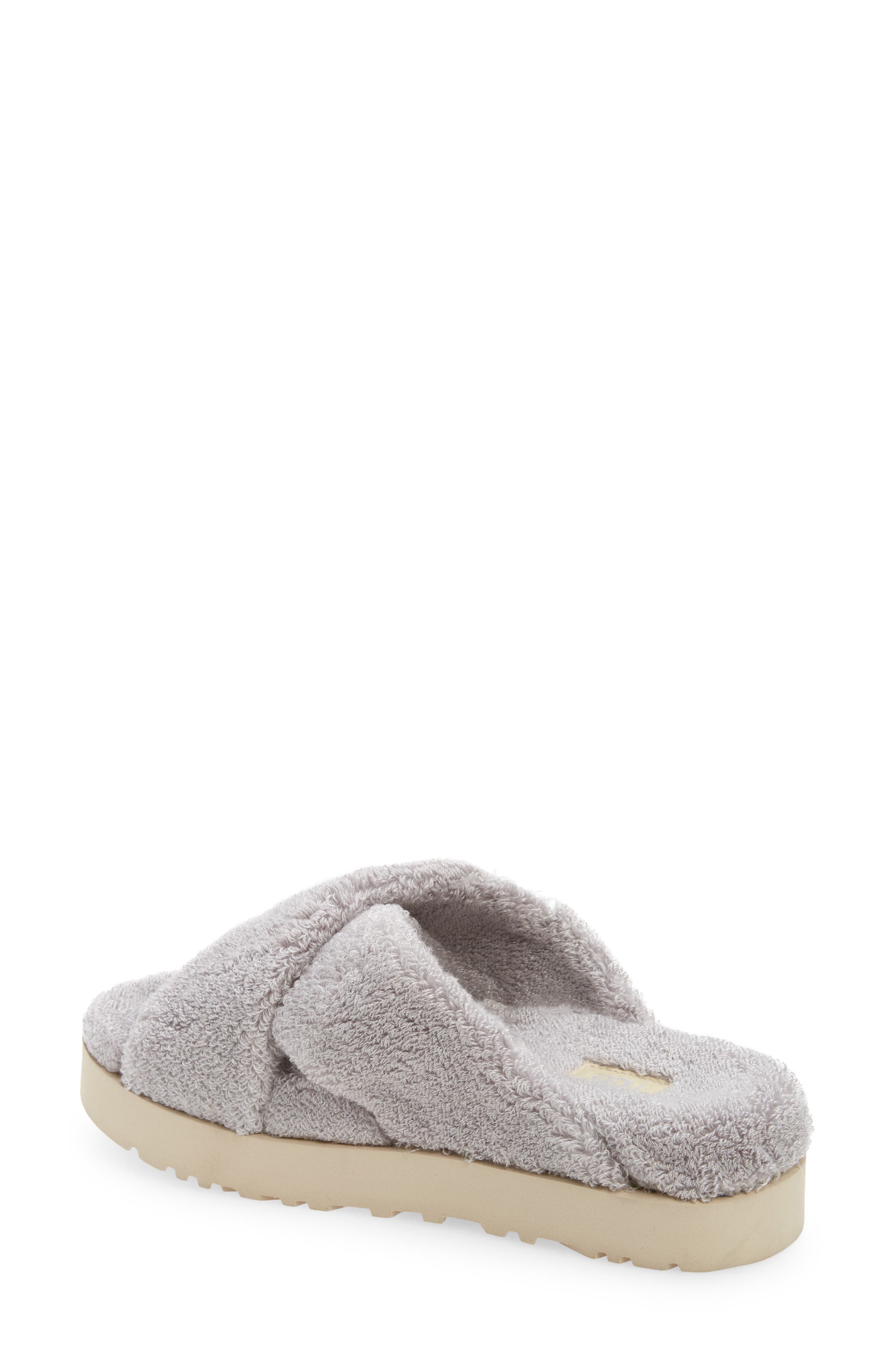 Fuzz Sugar Terry Crossover Slide Slipper, Alternate, color, METAL GREY