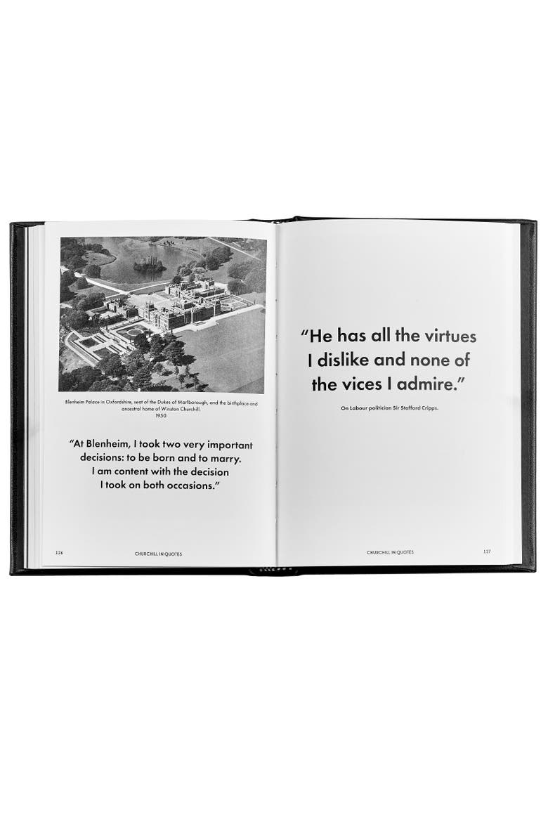Churchill Wit and Wisdom Leather Coffee Table Book, Alternate, color, Black
