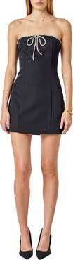 Endless Rose Rhinestone Bow Strapless Minidress