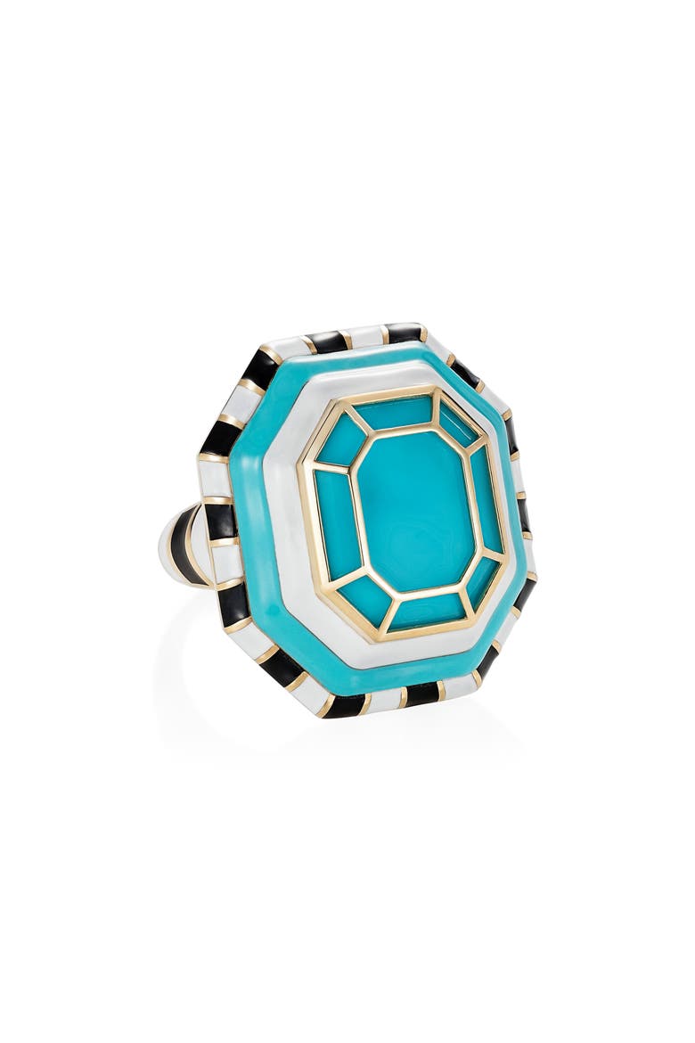 Grab 'n' Go Ready to Release Turquoise Ring, Main, color, BLUE