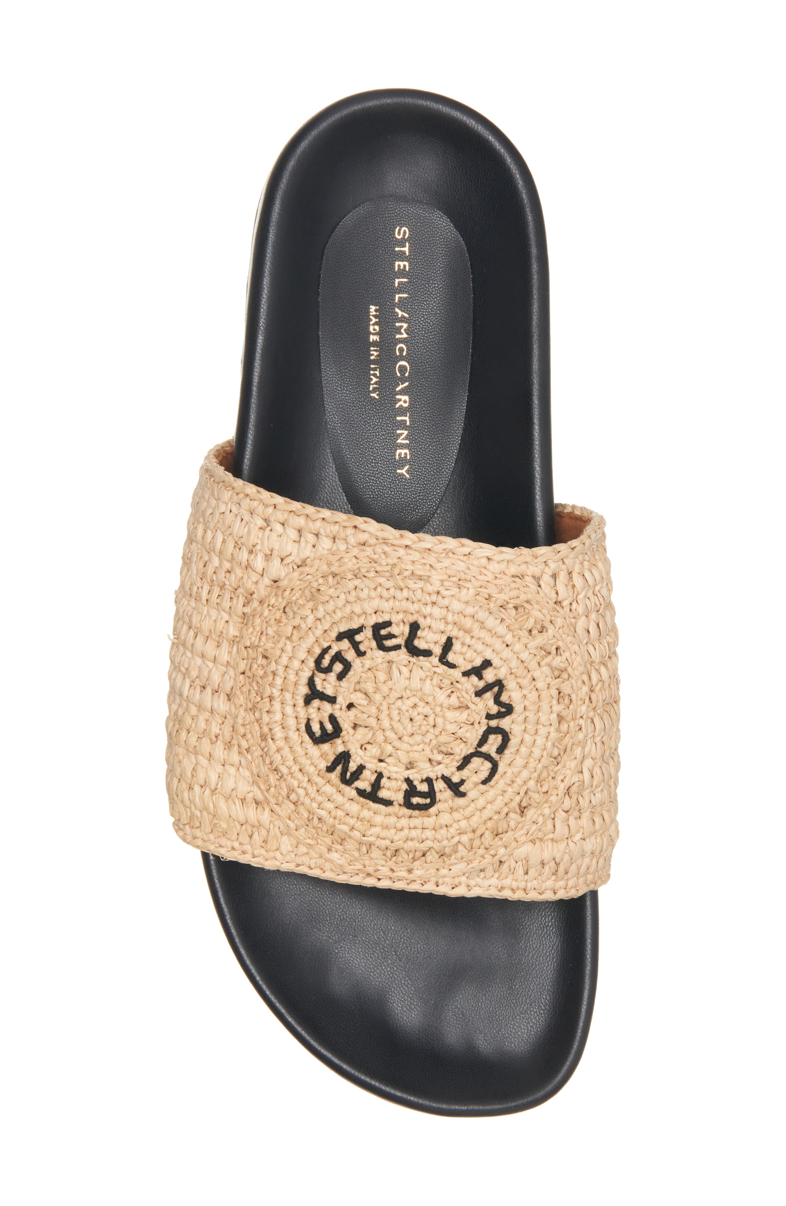 Elysa Raffia Slide Sandal, Alternate, color, NATURAL/ BLACK