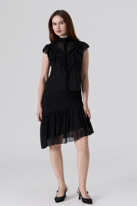 Ruffles Top & High-Low Skirt Set