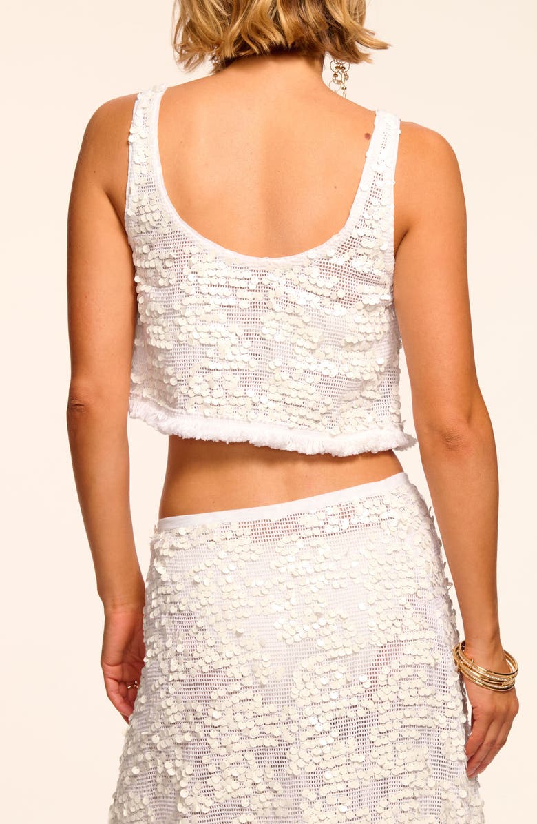 Ramy Brook Kyra Sequin Cover-Up Top, Alternate, color, White Paillette