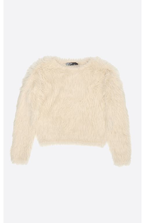Bimba Y Lola Striped Fur Sweater In White