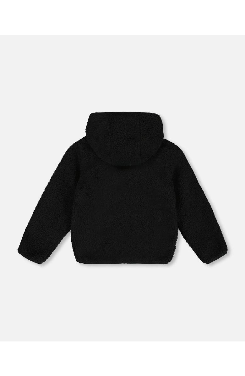 Deux par Deux Boy's Reversible Soft Fleece Jacket Black, Alternate, color, 