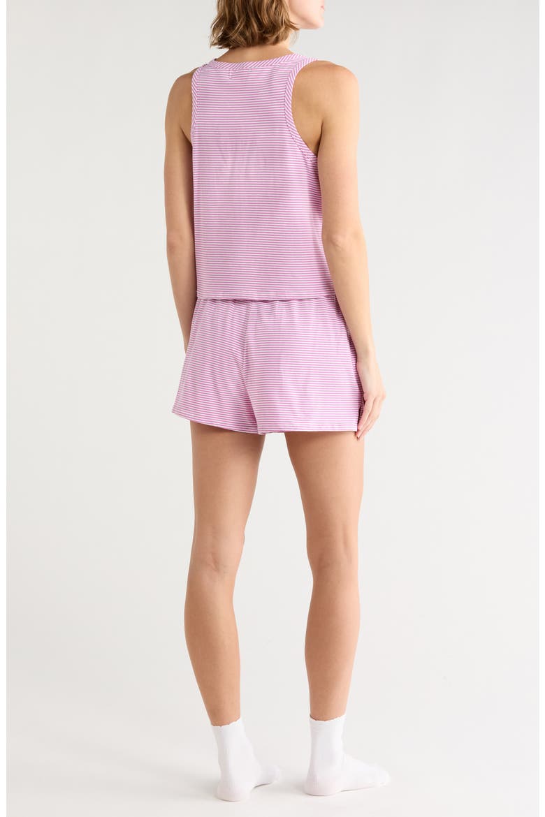 Tank Short Pajamas, Alternate, color, WHITE- PINK ROCCO STRIPE