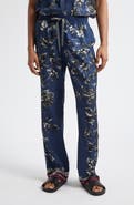 Dolce&Gabbana Peony Print Silk Twill Drawstring Pants