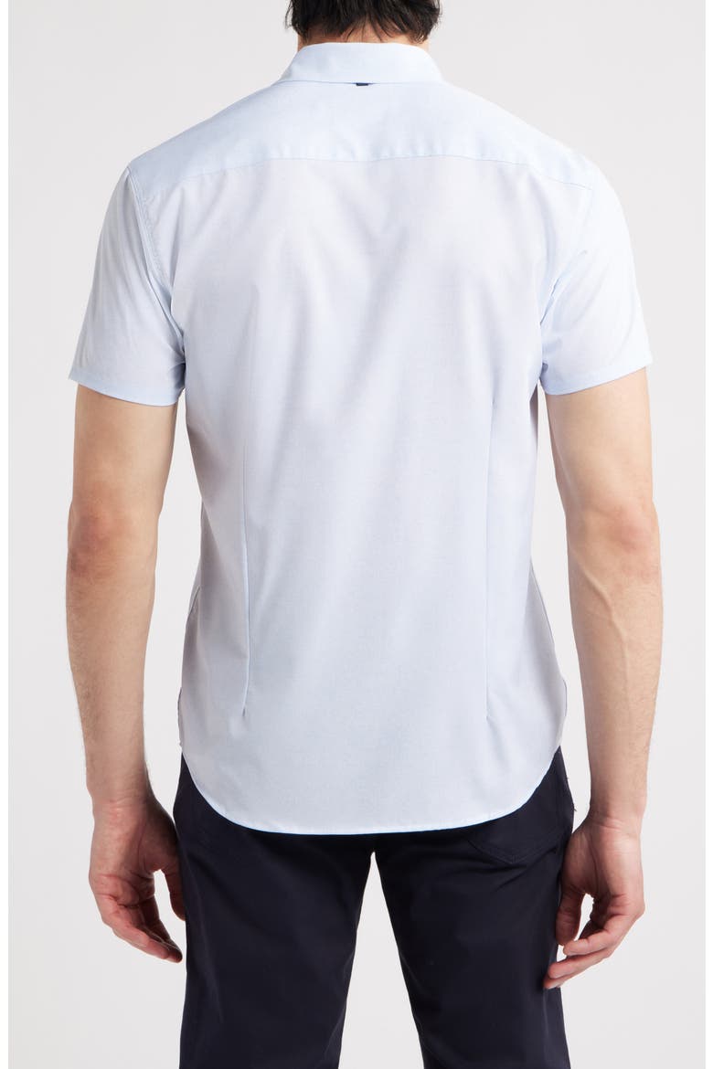 Trim Fit Short Sleeve Performance Button-Up Shirt, Alternate, color, LIGHT BLUE