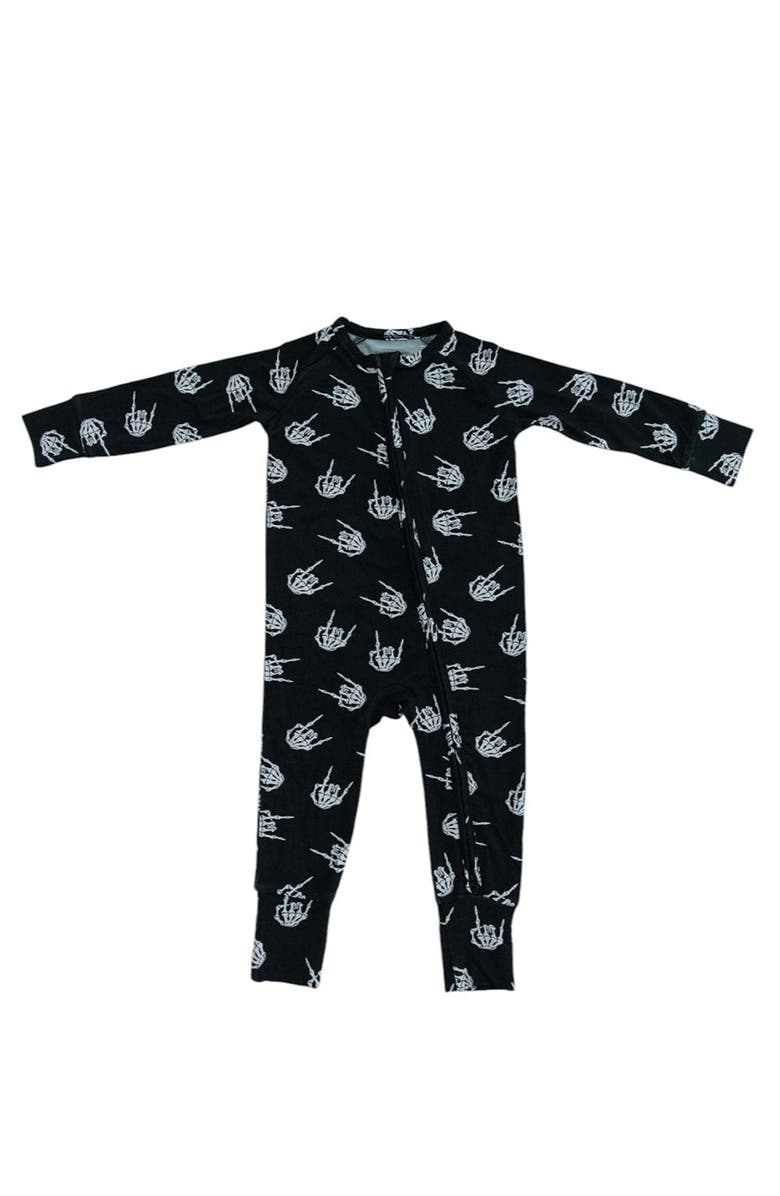 Charlie Lou Baby<sup>®</sup> Rock N' Skull Double Zipper Convertible Romper, Main, color,