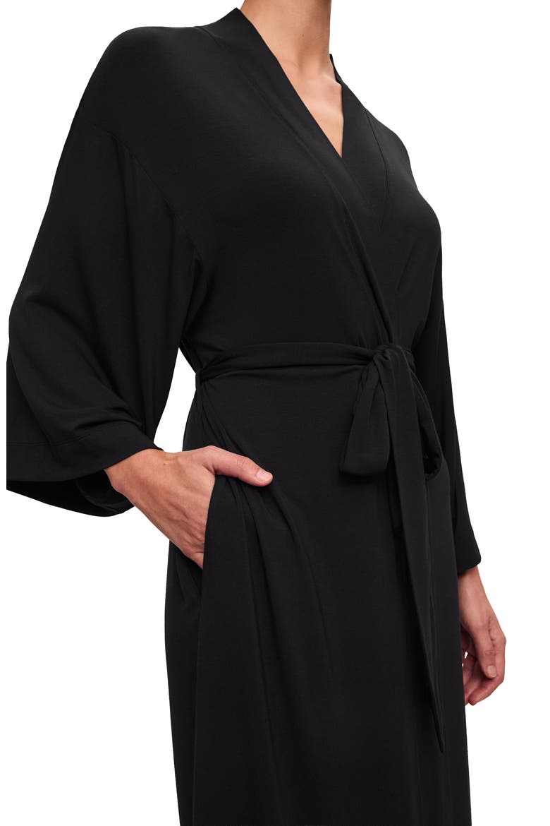 Gisele Longline Robe, Alternate, color, BLACK