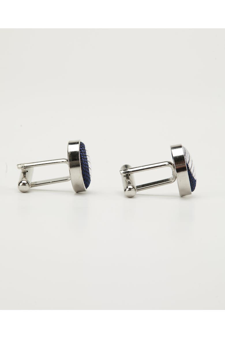Polka Dot Silk Cufflinks, Alternate, color, Navy